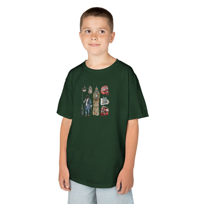 Kids  Tee –  British Landmarks and Symbols Art Design - Fun Cityscape Design for Young Explorers