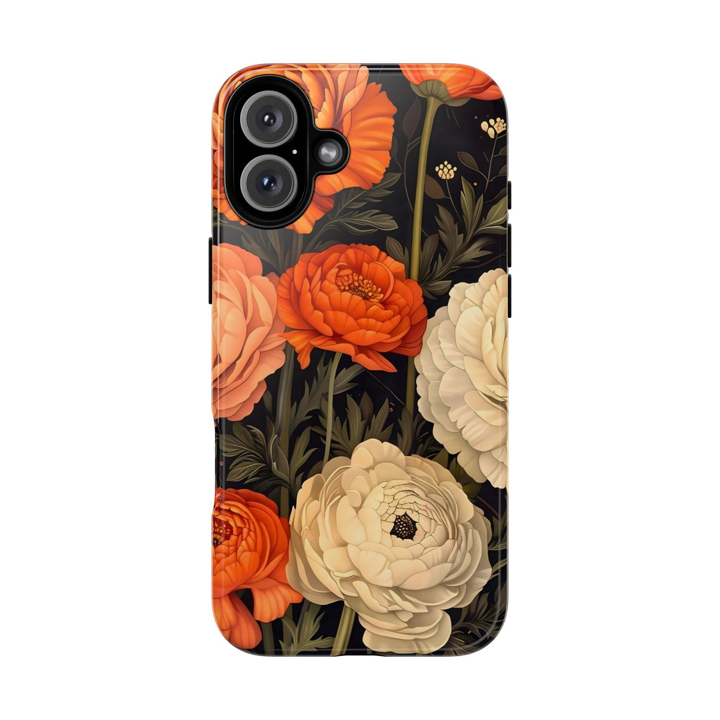 Floral Phone Case with Tough Protection, Blooming Ranunculus Design, Durable Cover, Gift for Flower Lovers, Eco-Friendly Phone Accessory