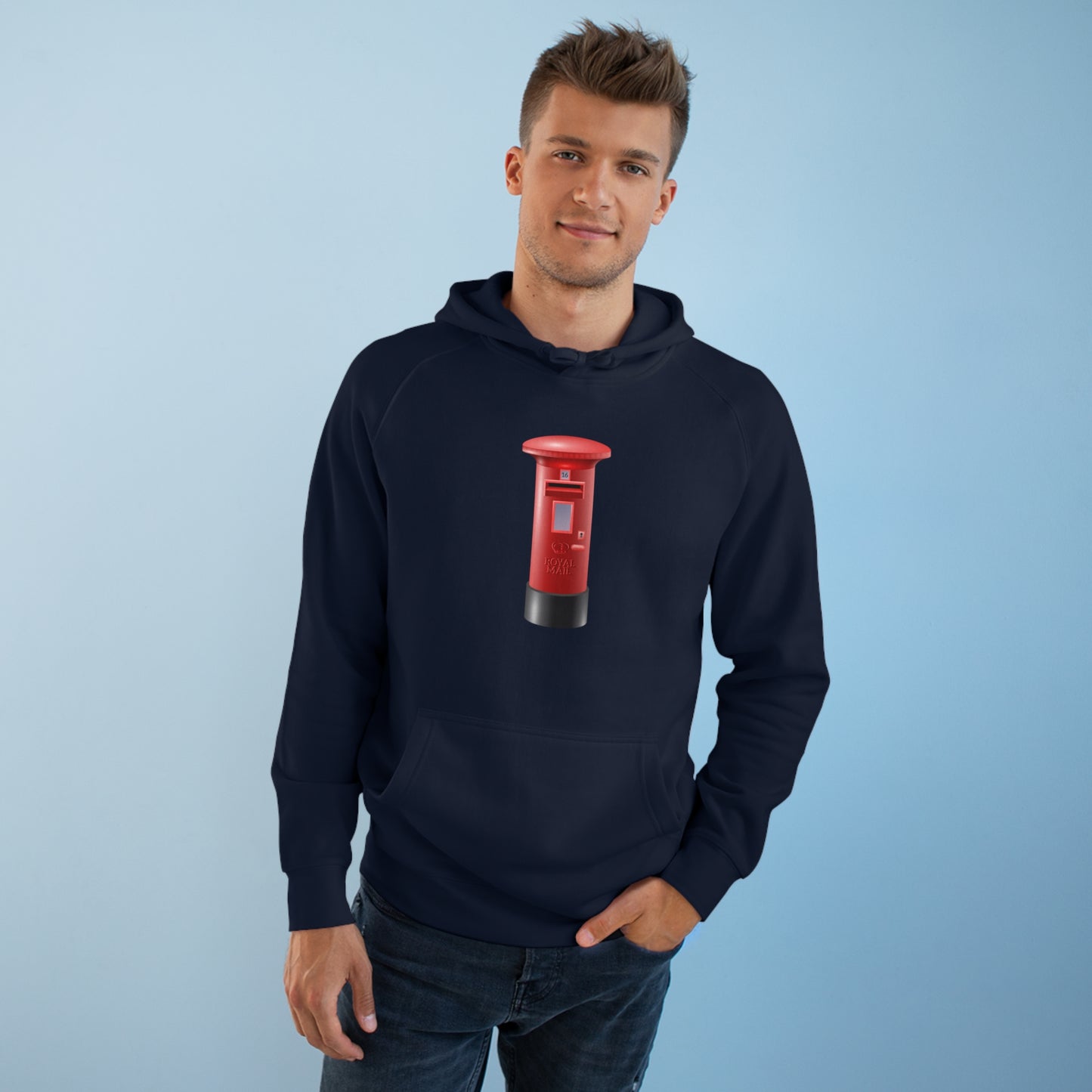 Unisex Hoodie - Vintage UK Red Mailbox Design