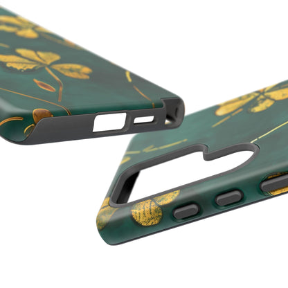 Floral Phone Case with Gold Accents, Tough Phone Cover, Stylish Phone Protector, Unique Gift for Her, Nature Lover Accessory