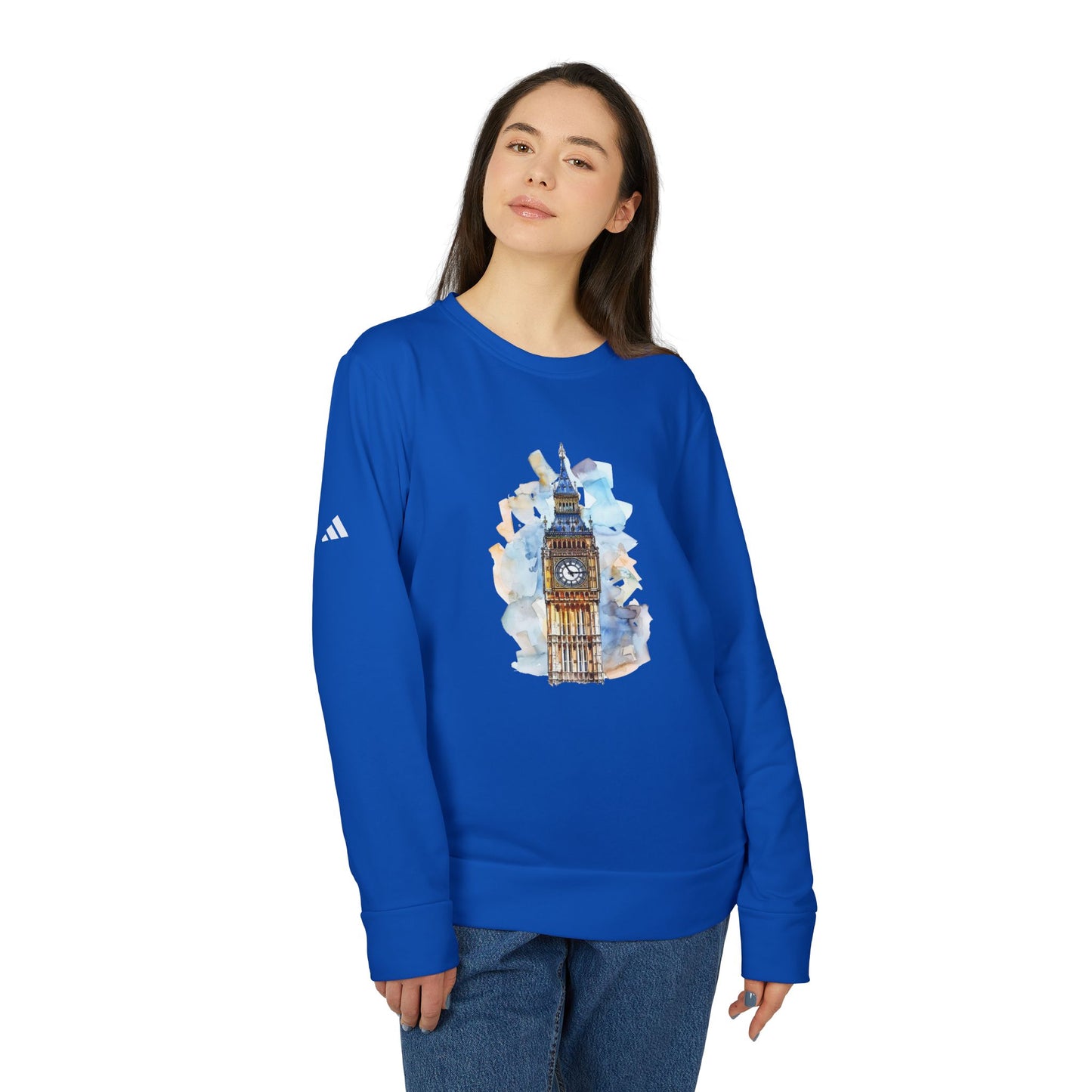 Big Ben Watercolor Fleece Crewneck Sweatshirt - Unisex Green