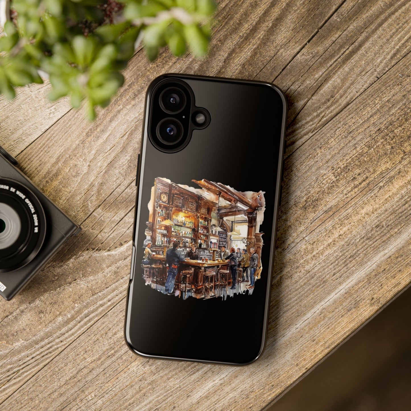 Artistic Phone Case - Cozy Pub Vibe, Trendy Smartphone Accessory, Gift for Friends, Modern Design, Durable Protection