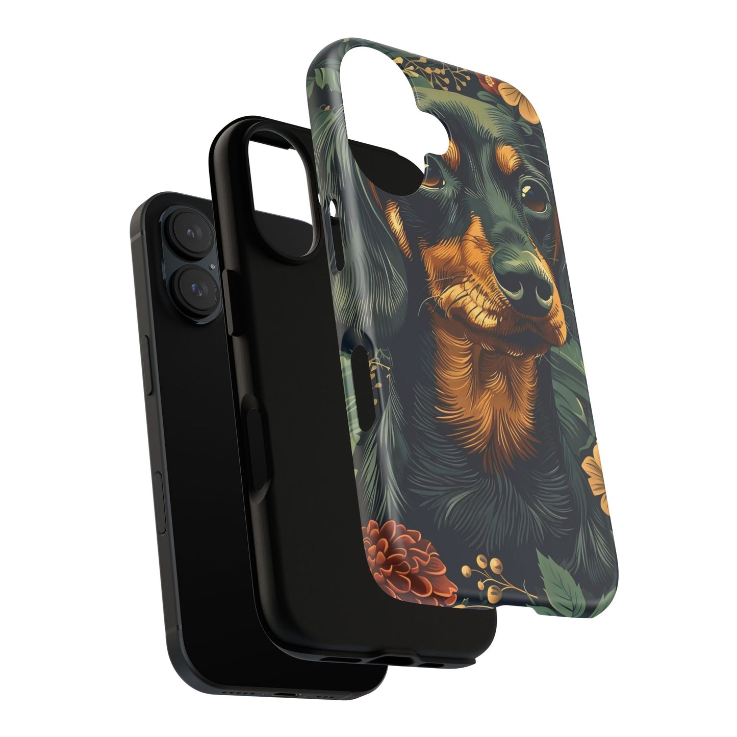 Dachshund Phone Case, Floral Pet Phone Cover, Dog Lover Gift, Tough Phone Case, Custom Dachshund Design, Unique Dog Owner Accessory