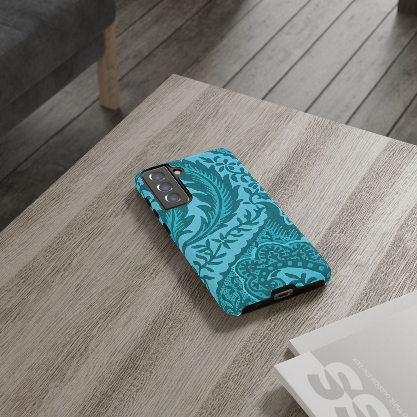 Protective Phone Case with Elegant Teal Design, Tough Cases, Floral Phone Cover, Stylish Smartphone Protection, Gifts for Her, Trendy [...]
