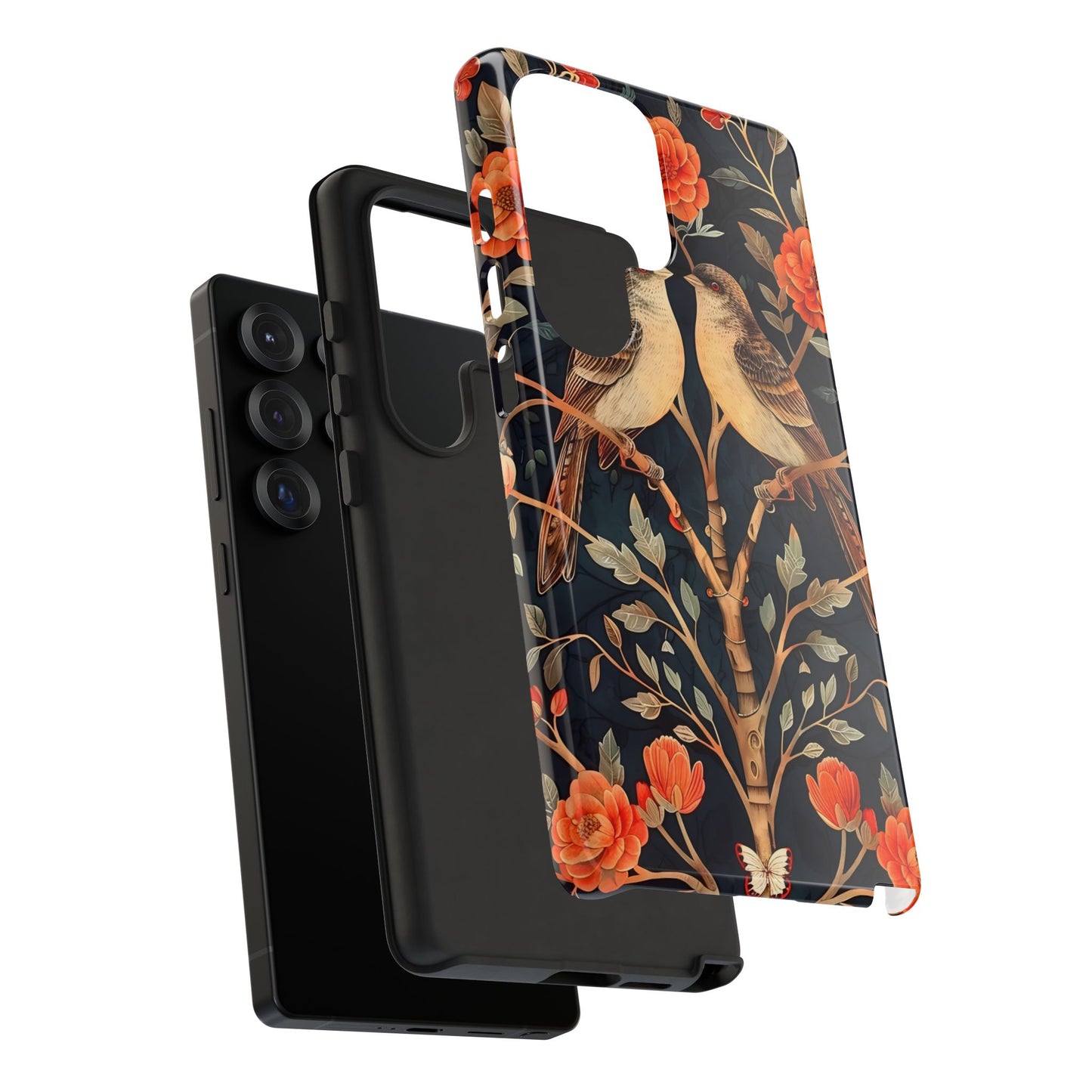 Floral Phone Case – Tough Cases with Bird Design, Unique Gift for Nature Lovers, Stylish Tech Accessory, Phone Cover, Artistic Case