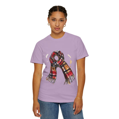 Unisex Garment-Dyed T-shirt - Classic British Plaid Scarf Design