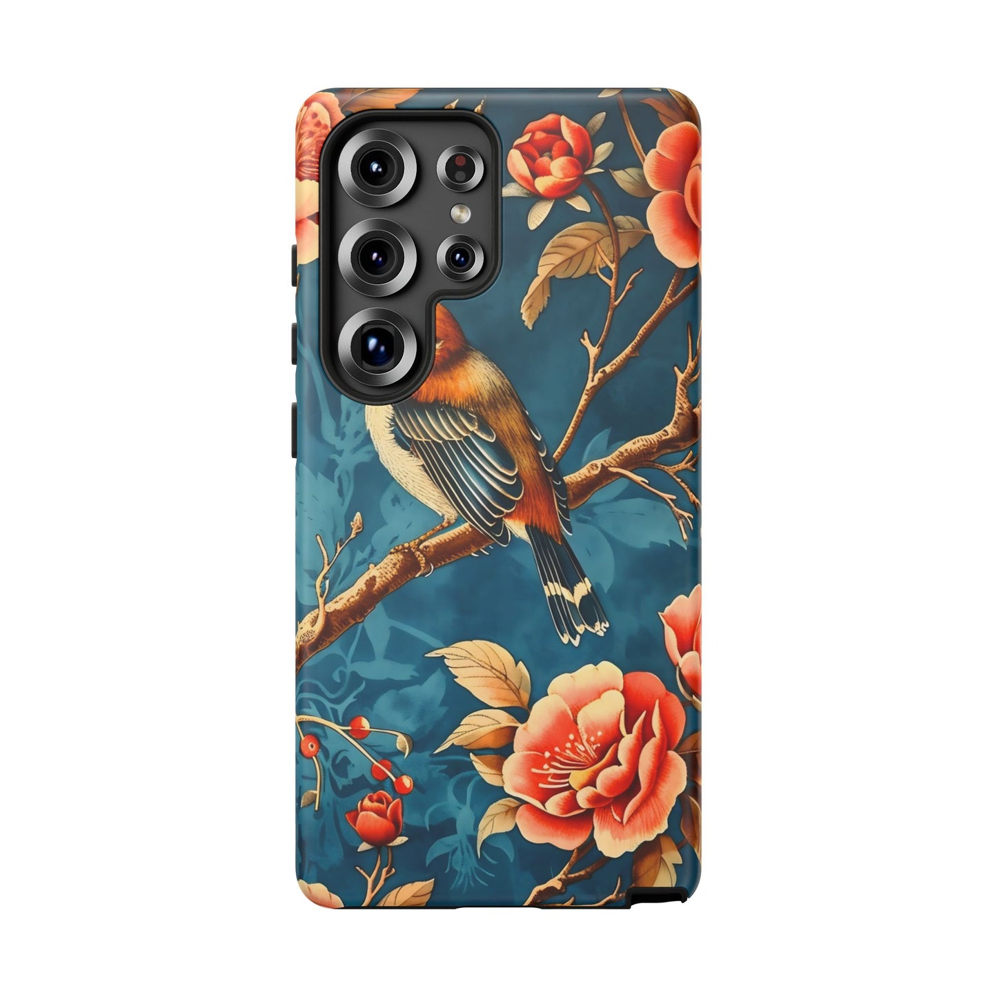 Bird & Floral Phone Case, Tough Cases for Nature Lovers, Gift for Her, Customizable Design, Vibrant Tech Accessories