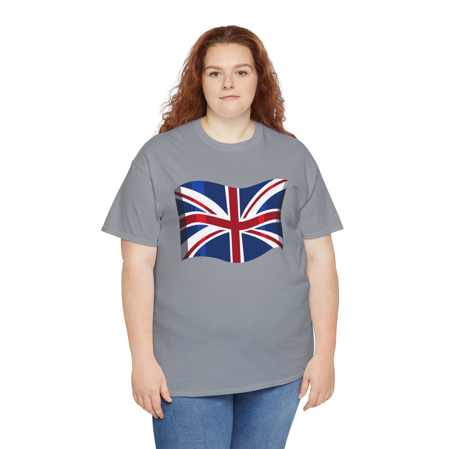 Unisex Heavy Cotton Tee - Classic UK Flag Design - Union Jack Symbol