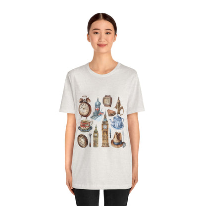 Unisex Jersey Short Sleeve Tee - Echoes of England - Iconic Vintage Illustrations