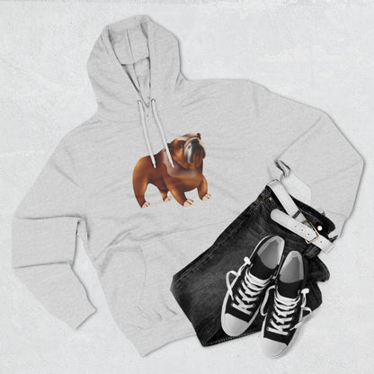 Three-Panel Fleece Hoodie - Adorable British Dog