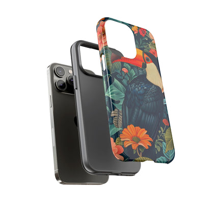 Tropical Toucan Phone Case - Cute Animal Design, Nature Lover Gift, Floral Pattern, Bird Lover Accessory, Summer Vibes