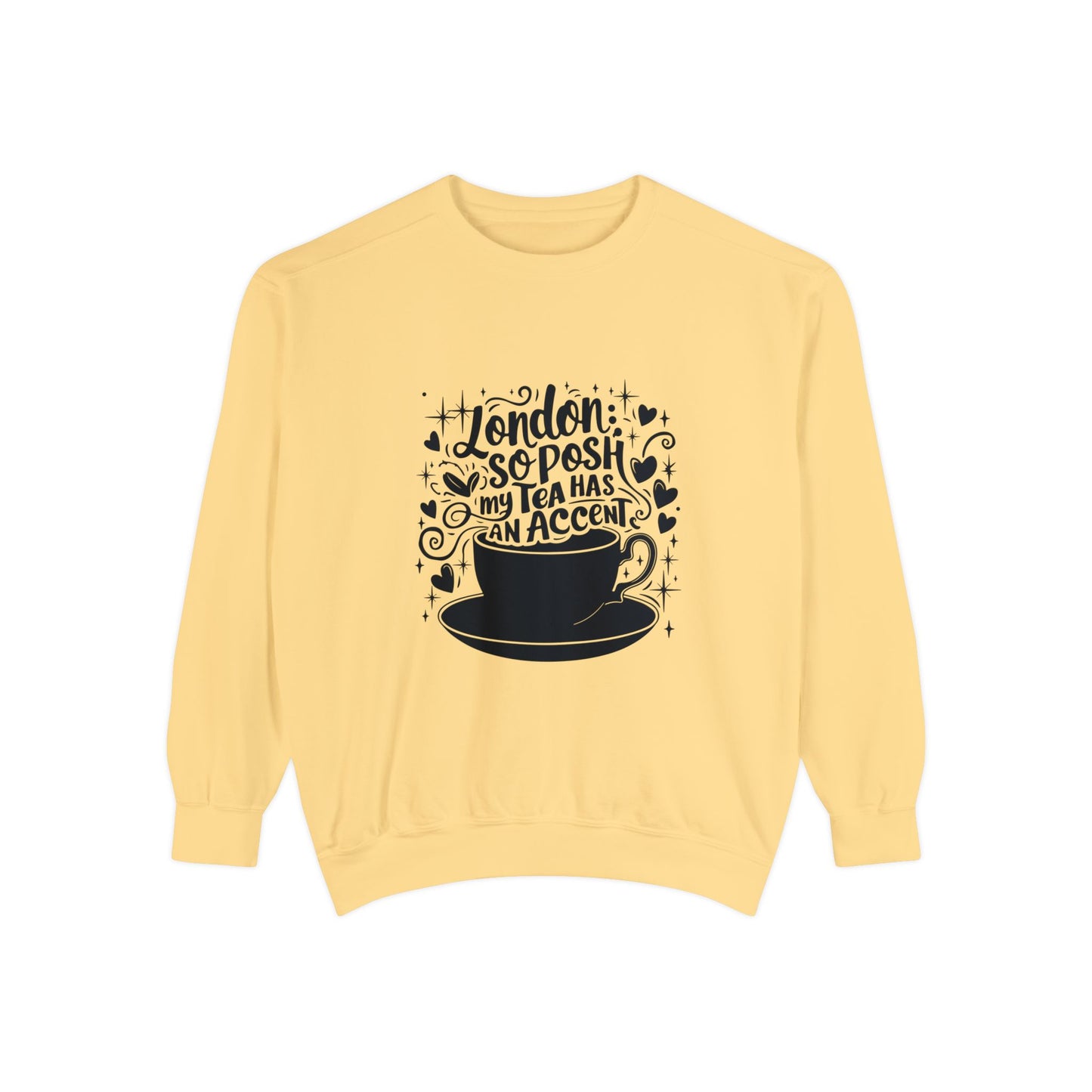 Unisex Garment-Dyed Sweatshirt Trendy - London's Nostalgic Tea