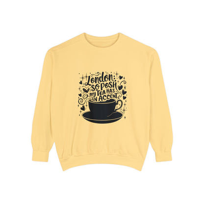 Unisex Garment-Dyed Sweatshirt Trendy - London's Nostalgic Tea