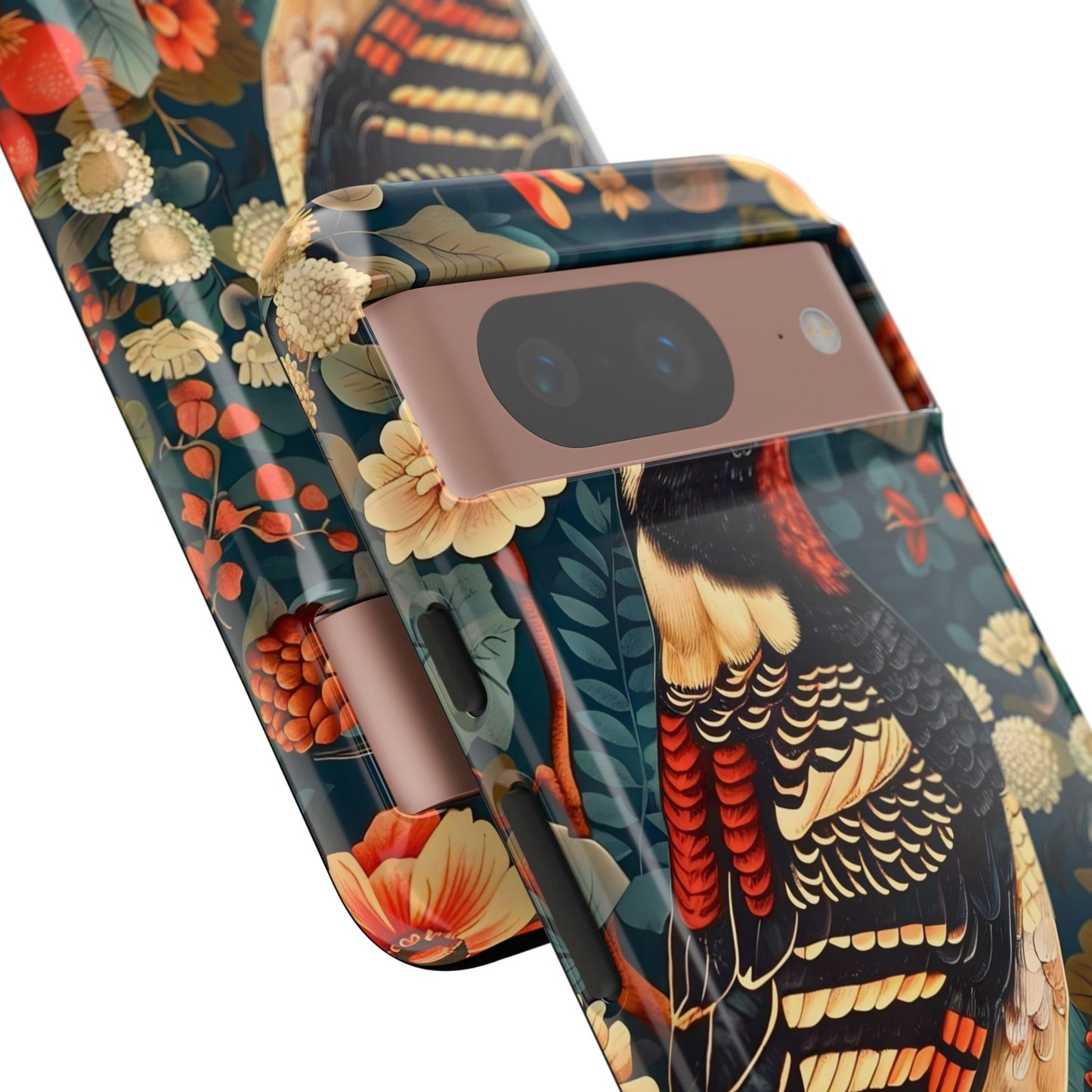 Nature-Inspired Phone Case with Floral Art, Tough Phone Cover, Protective Case, Gift for Nature Lovers, Unique Phone Accessory