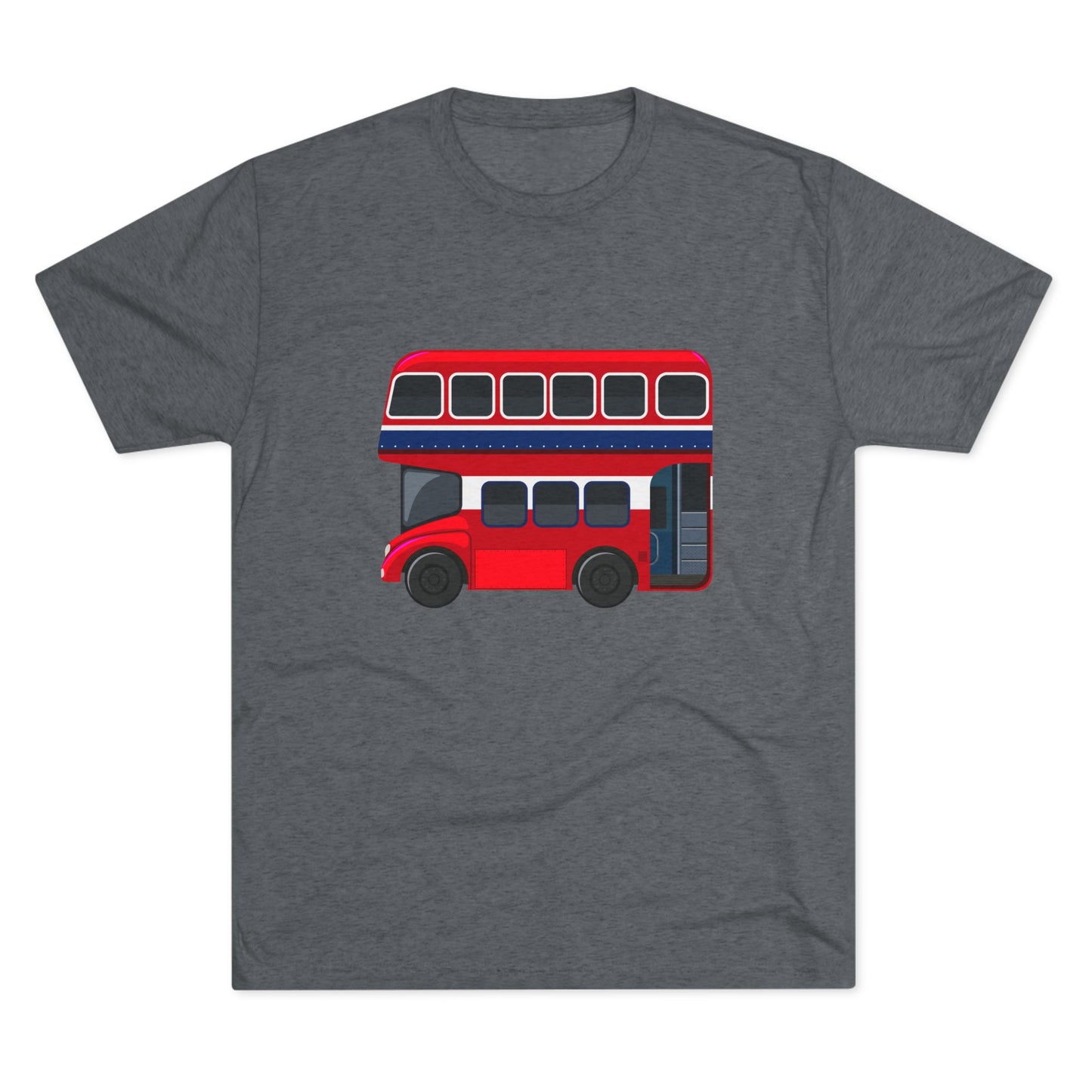 London Transport English Bus - Iconic Red Double-Decker Classy Unisex Tri-Blend Crew Tee