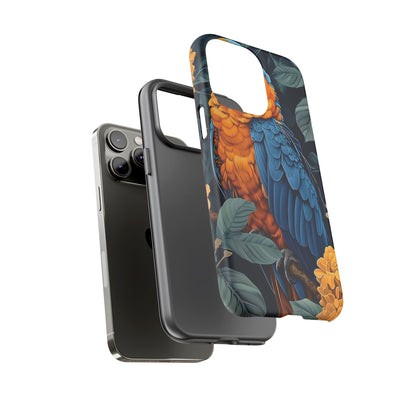 Tropical Parrot Phone Case - Tough Cases, Colorful Phone Cover, Nature Lover Gift, Floral Design, Bird Lover Accessory