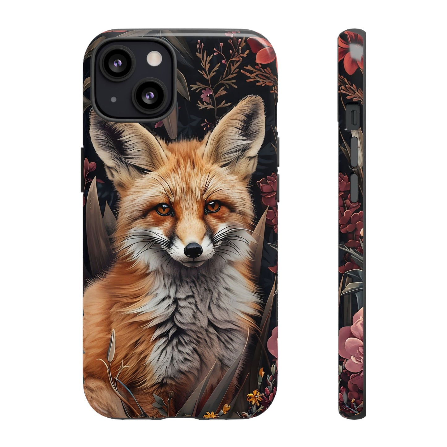Fox Floral Phone Case, Tough Cases for Animal Lovers, Nature Themed Gift, Cute Phone Cover, Wild Fox Protector