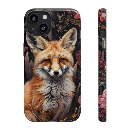 Fox Floral Phone Case, Tough Cases for Animal Lovers, Nature Themed Gift, Cute Phone Cover, Wild Fox Protector