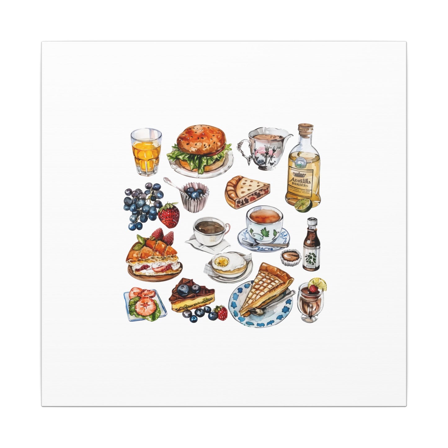 Breakfast Feast Canvas Print, Food Art, Kitchen Decor, Gifting for Food Lovers, Brunch Vibes, Wall Art