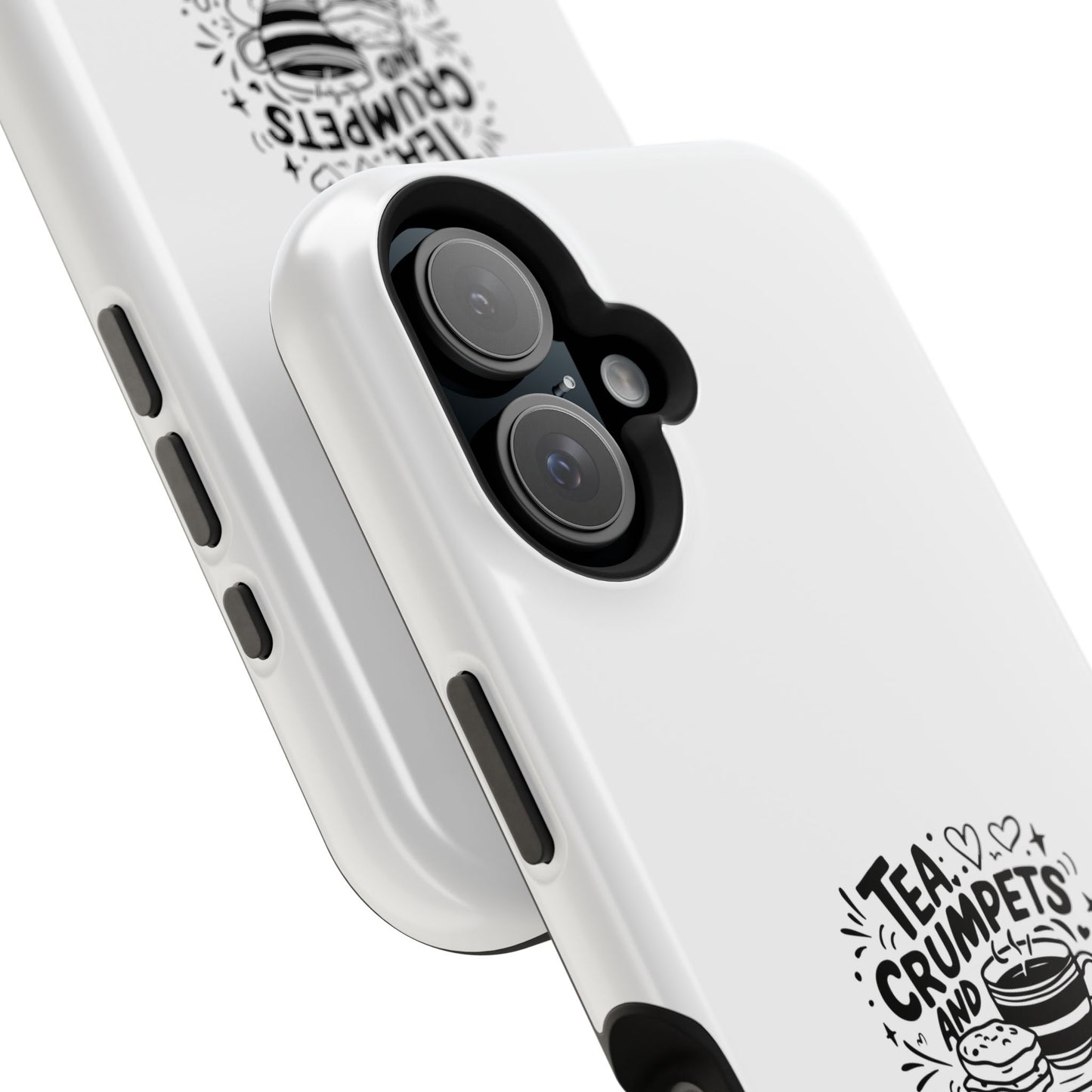Magnetic Phone Case - Tea Crumpets London Adventures, Gift for Travelers, Cute Phone Cover, Unique Phone Accessory, Fun Design