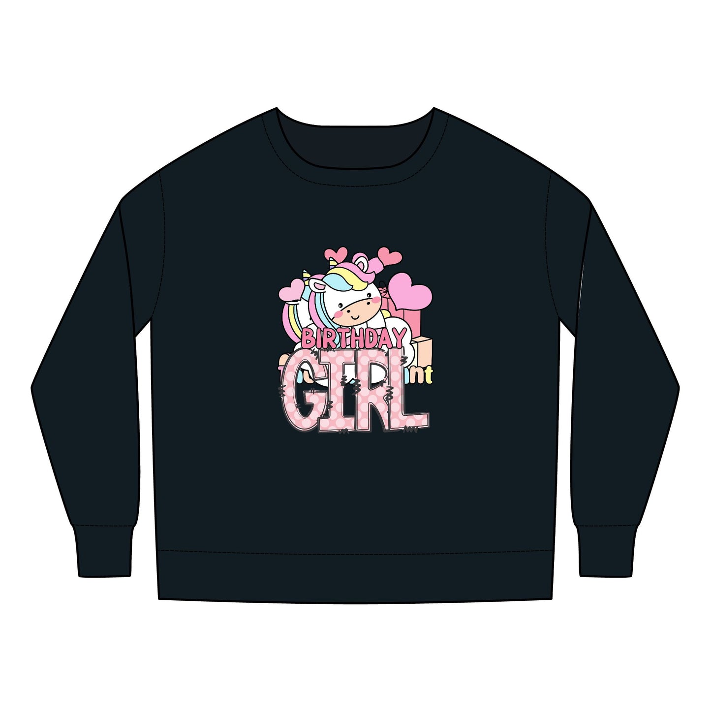 Toddler Sweatshirt - Stylish Leopard Birthday Girl Rainbow Graphic - Cute Unicorn Design