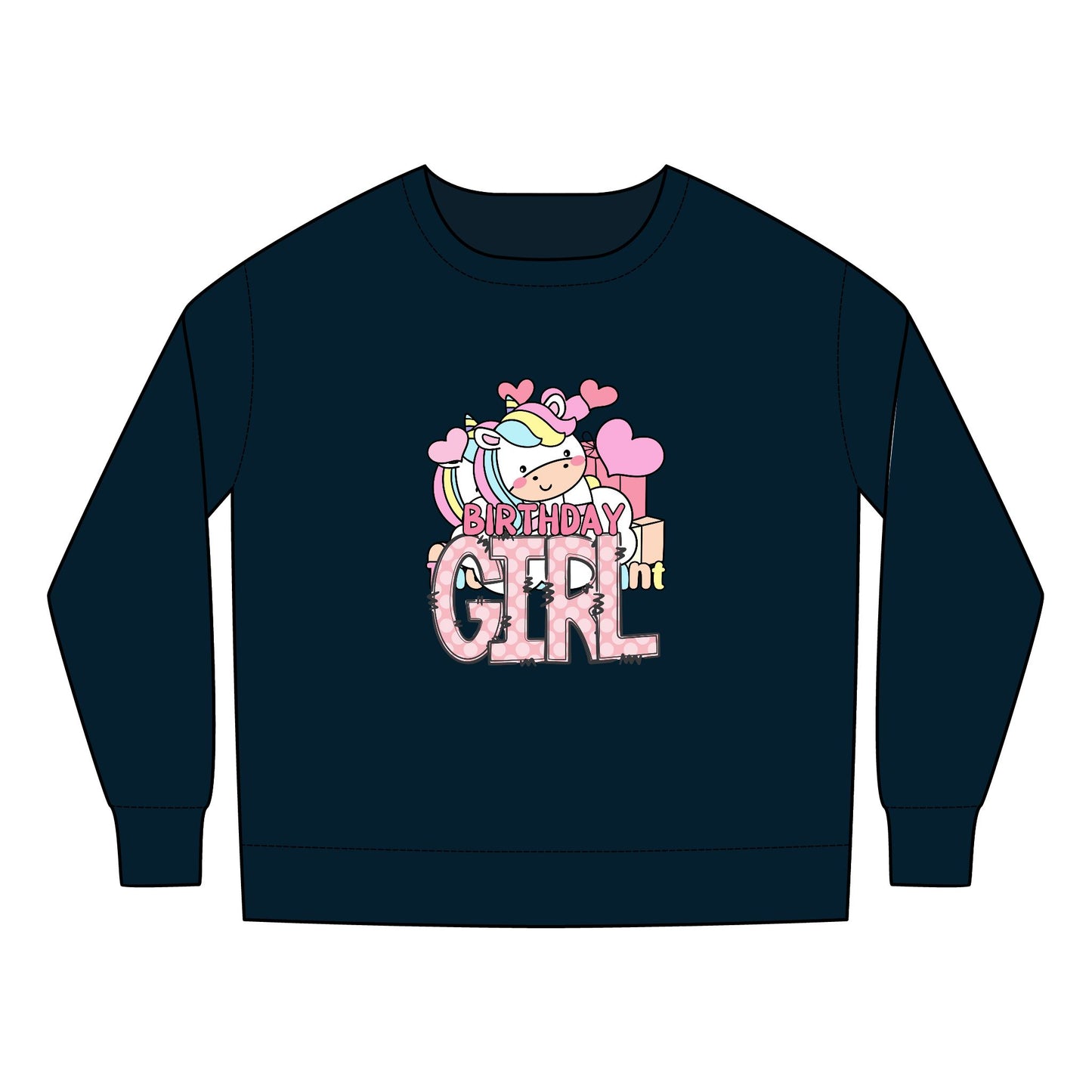 Toddler Sweatshirt - Stylish Leopard Birthday Girl Rainbow Graphic - Cute Unicorn Design
