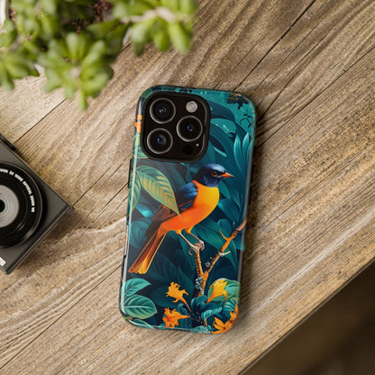 Tough Cases: Vibrant Bird Phone Case, Nature Lover Gift, Eco-Friendly Cover, Floral Design, Spring Decor
