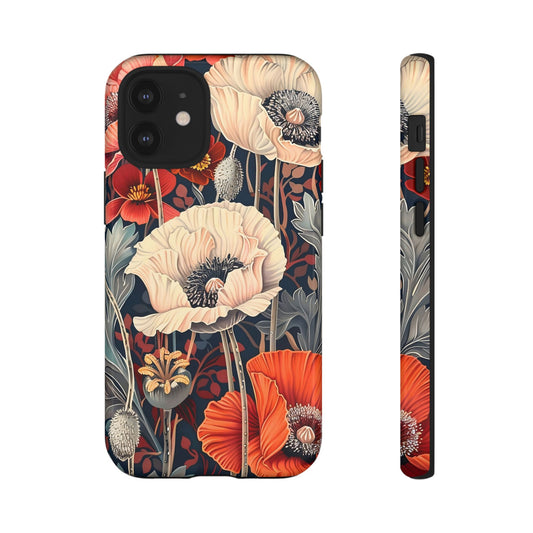 Floral iPhone Case, Tough Phone Cover, Artistic Protection, Flower Design, Unique Gift for Her, Phone Accessory, Trendy Tech