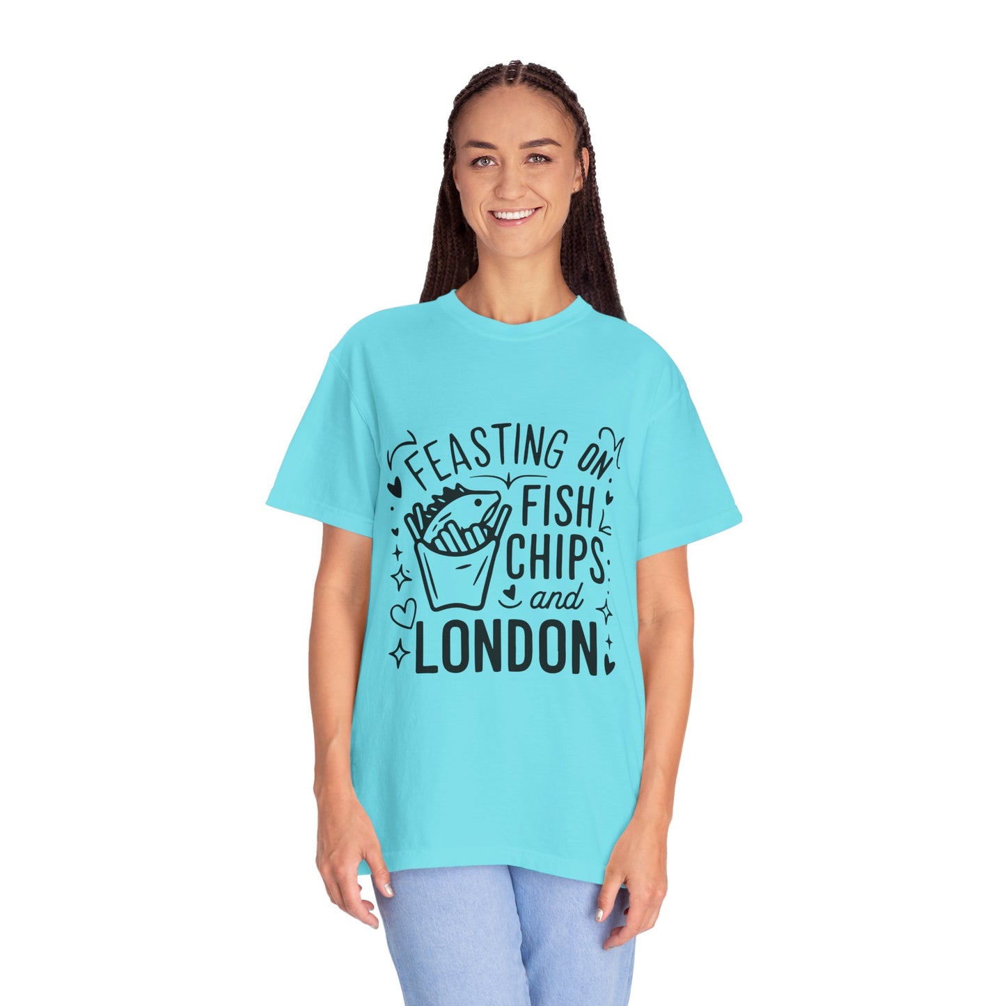 Unisex Garment-Dyed T-shirt - Fish Chips and London