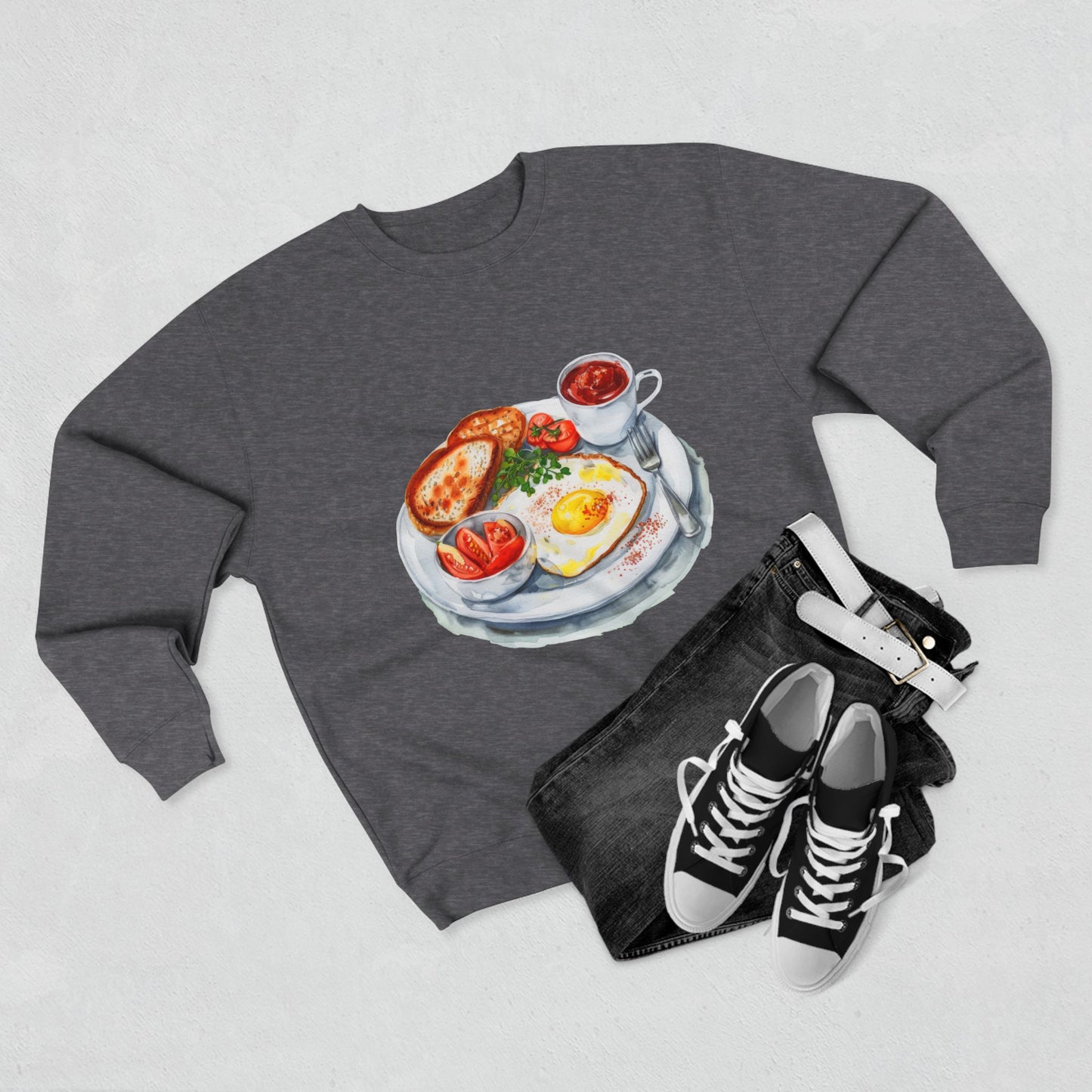 Unisex Crewneck Sweatshirt - British Royal Breakfast Elegant and Opulent Morning Feast
