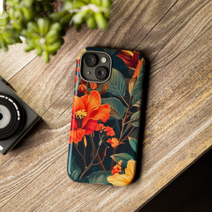 Tough Floral Phone Case | Tropical Vibe, Gift for Nature Lovers, Summer Beach Accessory, Floral Pattern, Trendy Phone Accessories