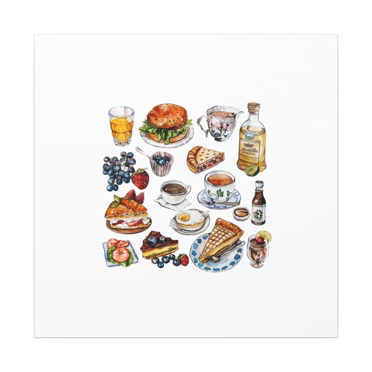 Breakfast Feast Canvas Print, Food Art, Kitchen Decor, Gifting for Food Lovers, Brunch Vibes, Wall Art