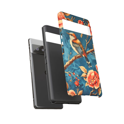 Bird & Floral Phone Case, Tough Cases for Nature Lovers, Gift for Her, Customizable Design, Vibrant Tech Accessories