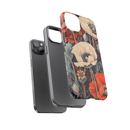 Floral iPhone Case, Tough Phone Cover, Artistic Protection, Flower Design, Unique Gift for Her, Phone Accessory, Trendy Tech