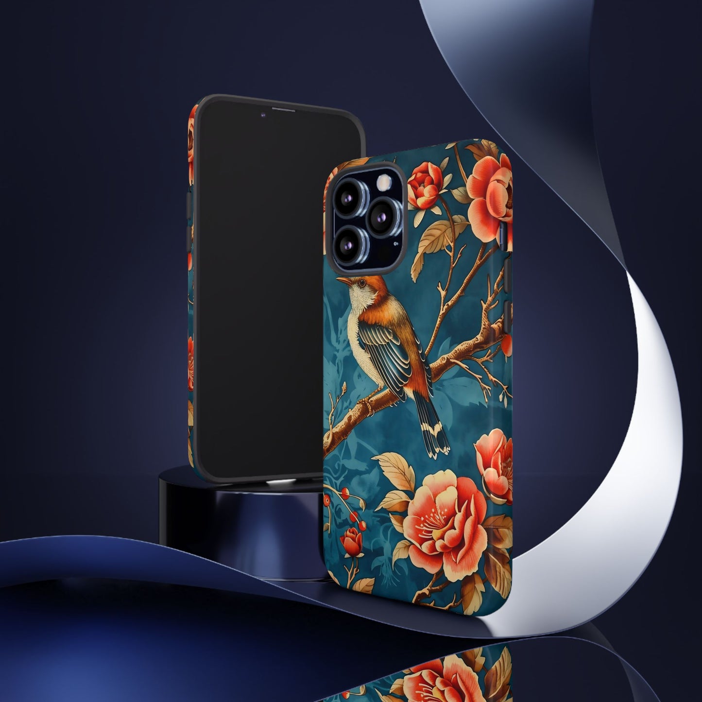 Bird & Floral Phone Case, Tough Cases for Nature Lovers, Gift for Her, Customizable Design, Vibrant Tech Accessories