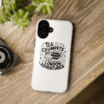 Tea, Crumpets, and London Adventures - Cute Gift for Tea Lovers, London Souvenir, Travel Accessory, Unique Phone Cover