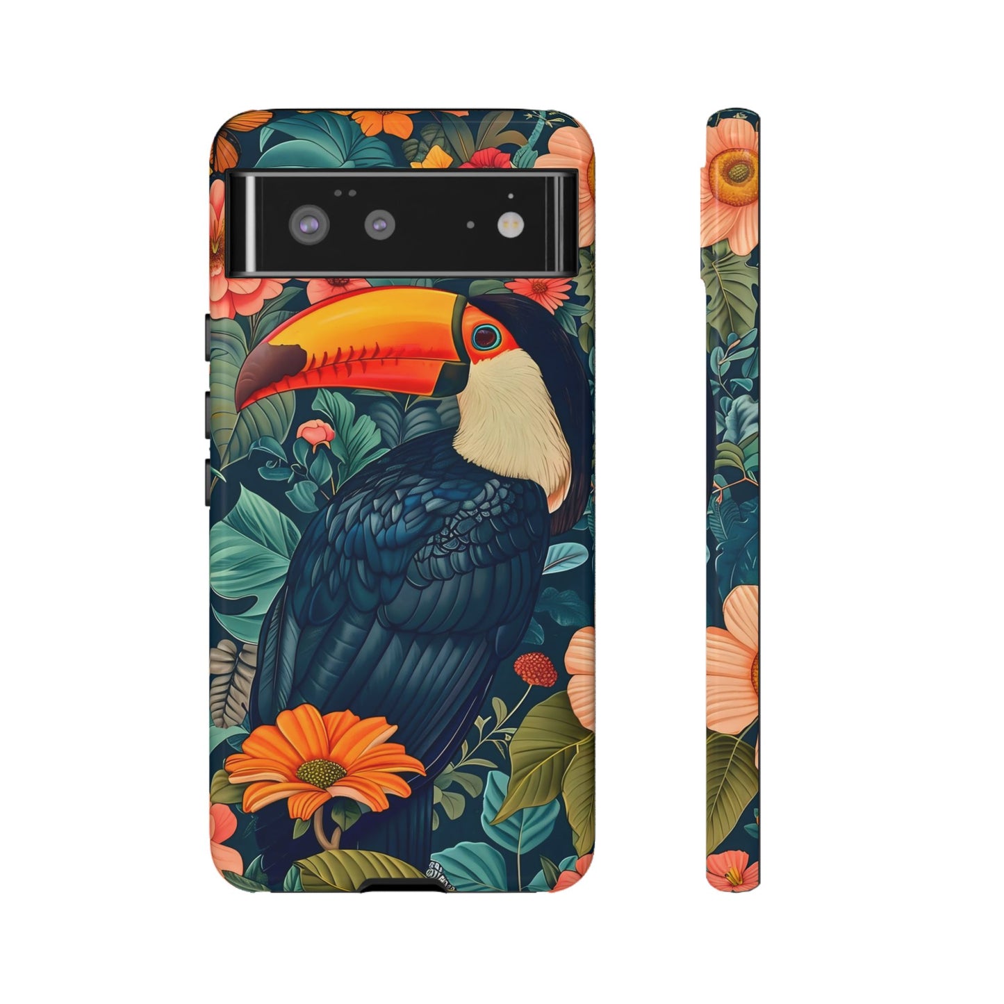 Tropical Toucan Phone Case - Cute Animal Design, Nature Lover Gift, Floral Pattern, Bird Lover Accessory, Summer Vibes