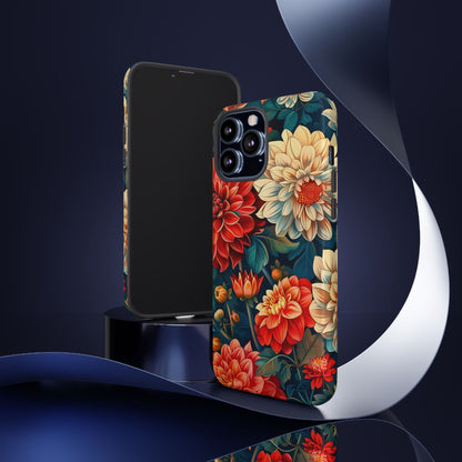 Floral Phone Case - Vibrant Tough Cases, Stylish Floral Cell Phone Cover, Gift for Her, Trendy Phone Accessory, Flower Design