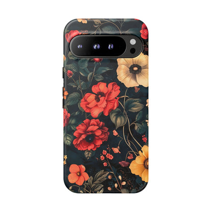 Floral Phone Case, Tough Cases, Flower Motif, Protective Cover, Gift for Her, Floral Design, Spring Accessory