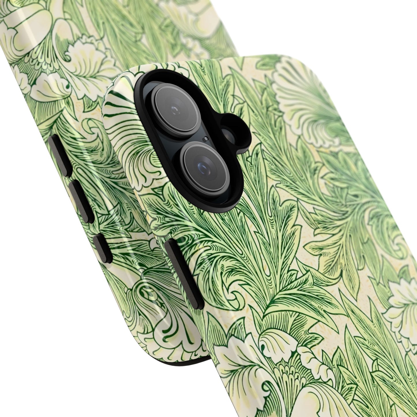 Green Floral Phone Case, Botanical iPhone Cover, Tough Phone Shell, Nature-inspired Gift, Eco-friendly Tech Accessory