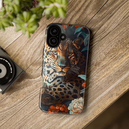 Wildlife Phone Case with Leopard Design | Tough Cases, Animal Prints, Floral Phone Cover, Gift for Nature Lovers, Unique Phone Accessories