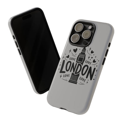 London Love Phone Case, Tough Cases, Stylish Phone Accessories, Unique Gift for Travelers, London Souvenir, Love Design