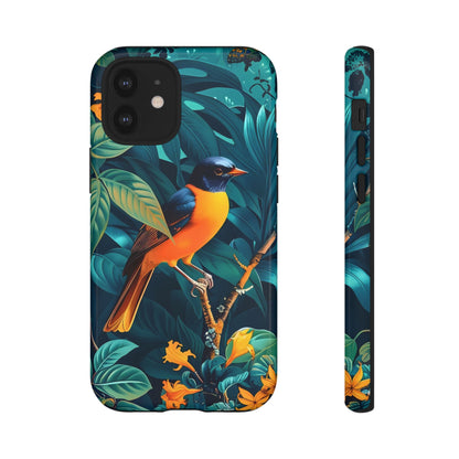 Tough Cases: Vibrant Bird Phone Case, Nature Lover Gift, Eco-Friendly Cover, Floral Design, Spring Decor
