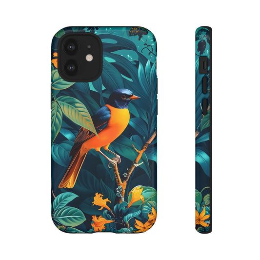 Tough Cases: Vibrant Bird Phone Case, Nature Lover Gift, Eco-Friendly Cover, Floral Design, Spring Decor