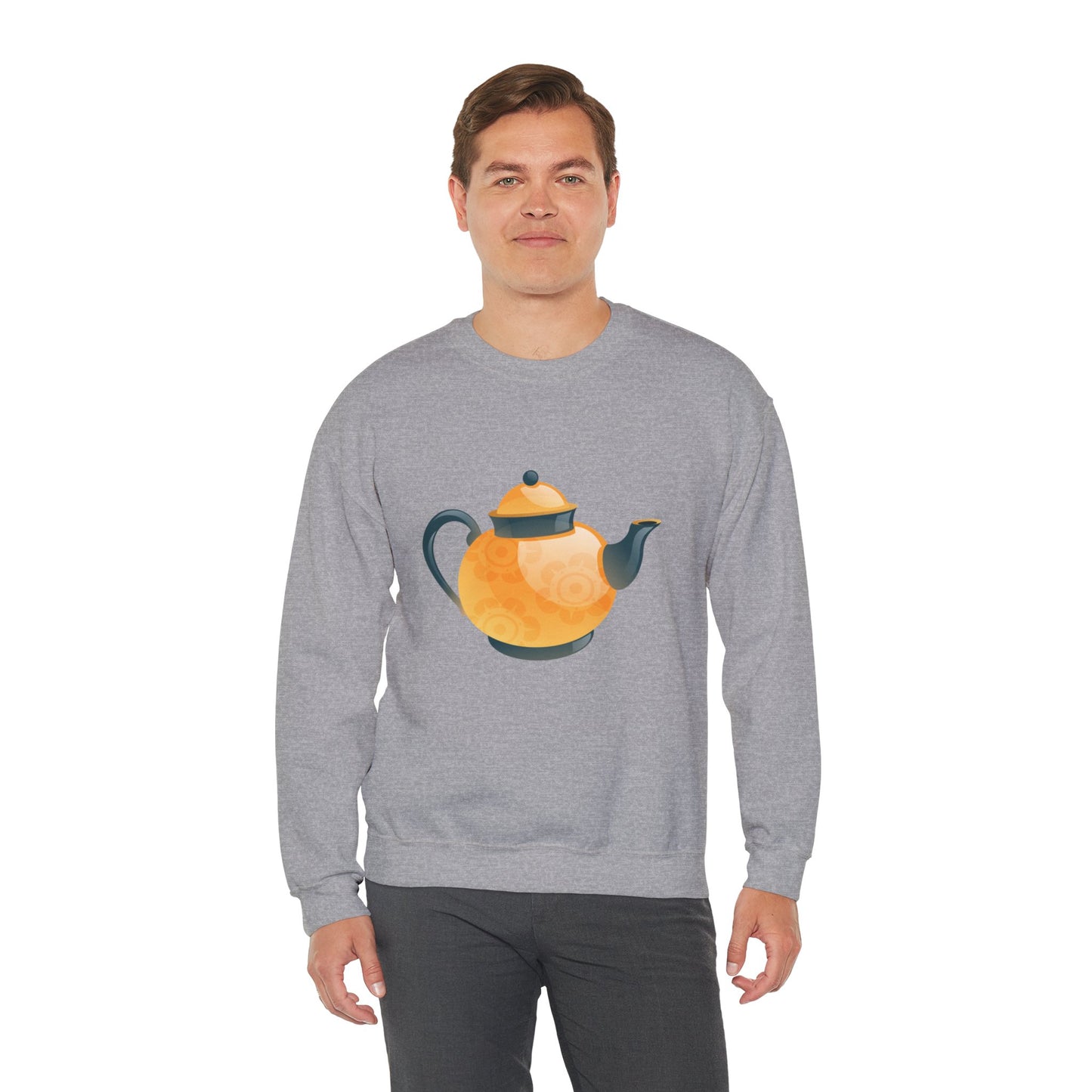 Unisex Heavy Blend™ Crewneck Sweatshirt Trendy - Classic British Tea Kettle