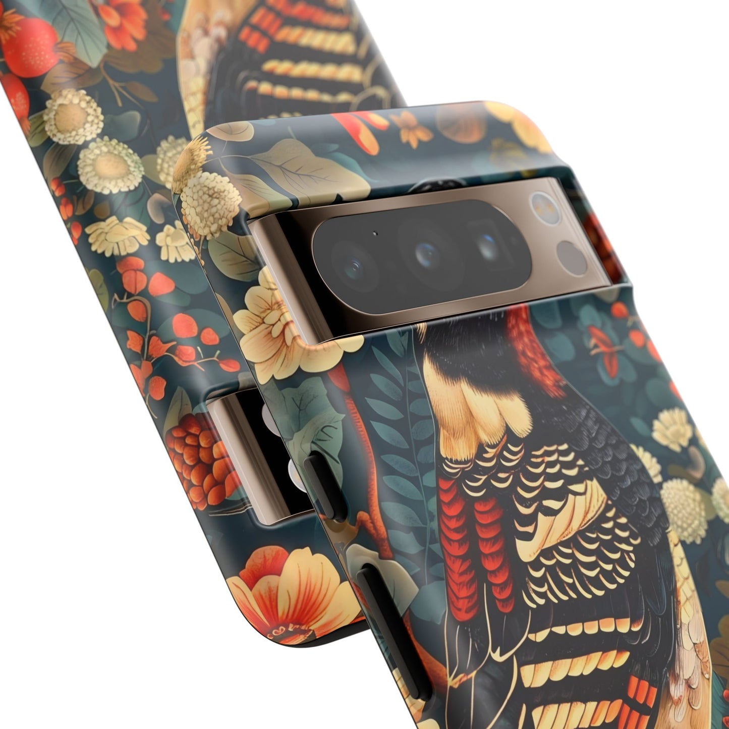 Nature-Inspired Phone Case with Floral Art, Tough Phone Cover, Protective Case, Gift for Nature Lovers, Unique Phone Accessory