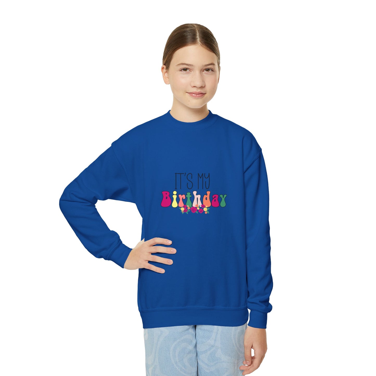 Kids Birthday Celebration Crewneck Sweatshirt - 'It's My Birthday' Design