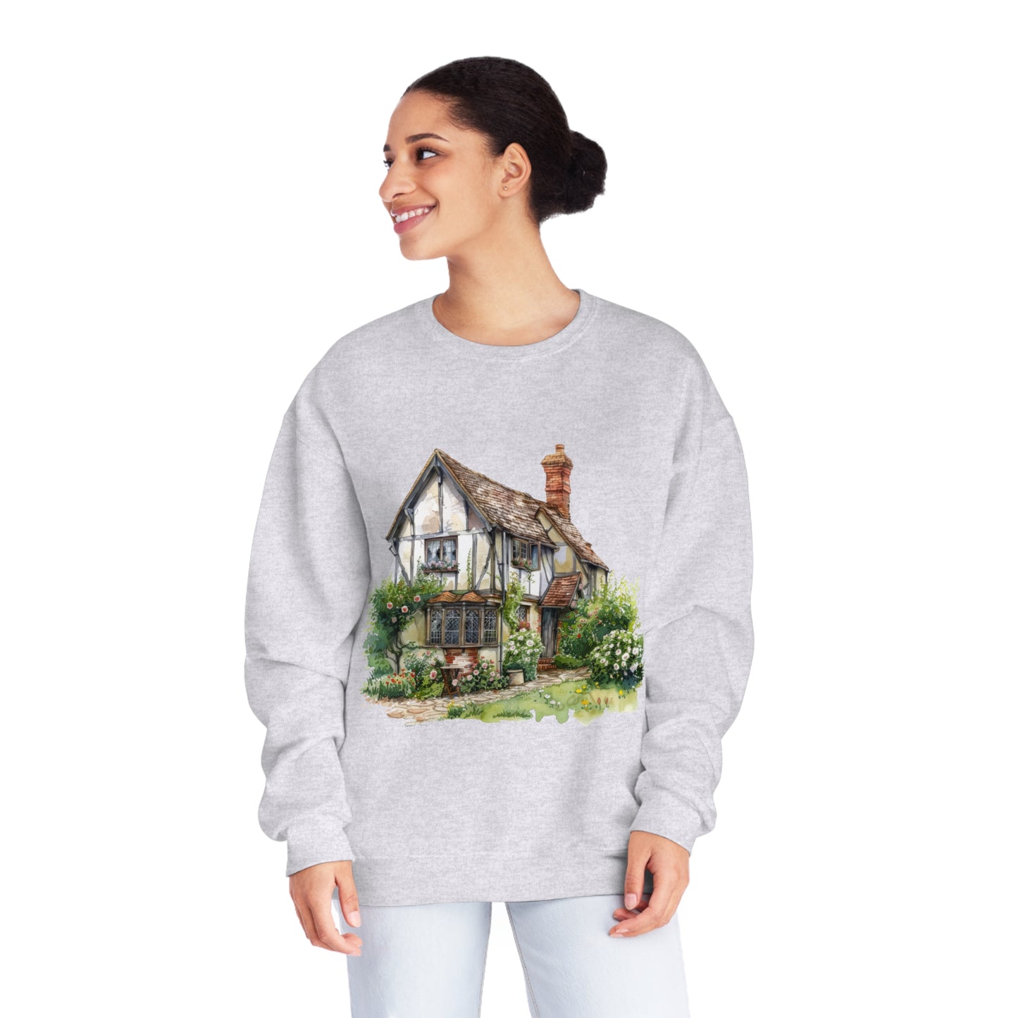 Unisex NuBlend® Crewneck Sweatshirt - British Historic House - Classic Architectural Elegance