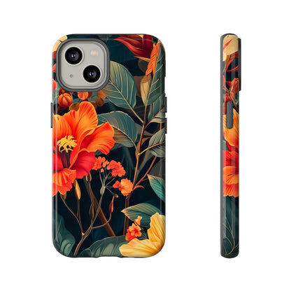 Tough Floral Phone Case | Tropical Vibe, Gift for Nature Lovers, Summer Beach Accessory, Floral Pattern, Trendy Phone Accessories