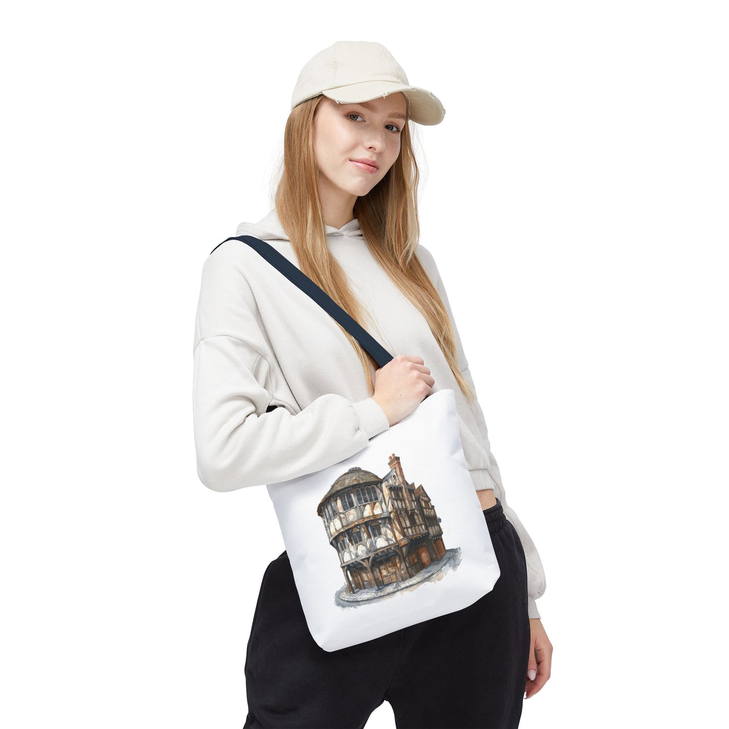 Charming Heritage Tote Bag, Eco-Friendly Tote, Travel Essential Bag, Stylish Shopping Bag, Vintage Architectural Design